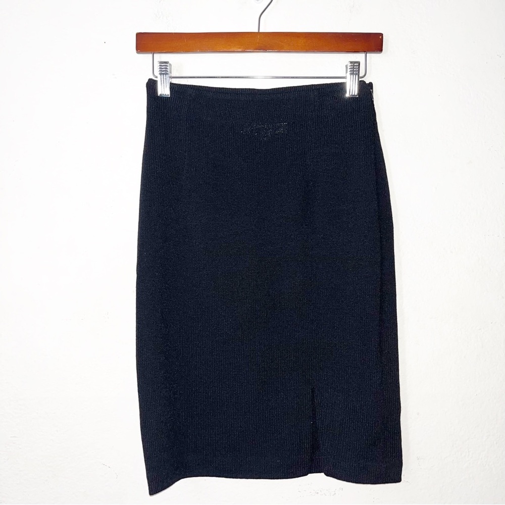 St. John Collection Skirt Womens Sz 6 Black Santa Knit Old Money Country Club